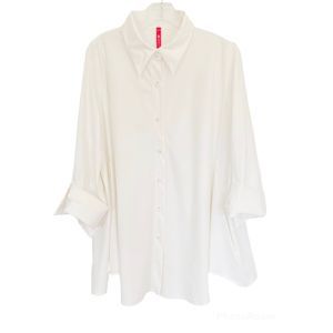 IC by Connie Oversized White Button Down Shirt/Tunic Sz XL